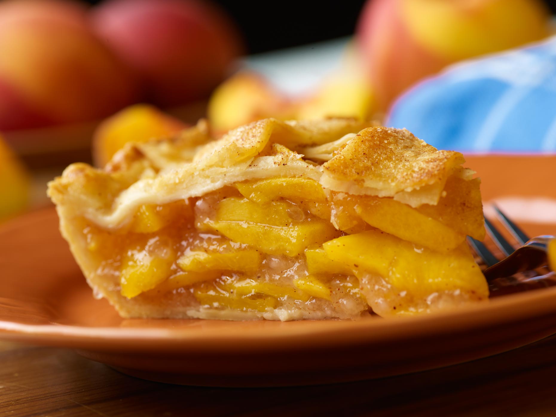 Dessert Photography | Slice of Peach Pie
