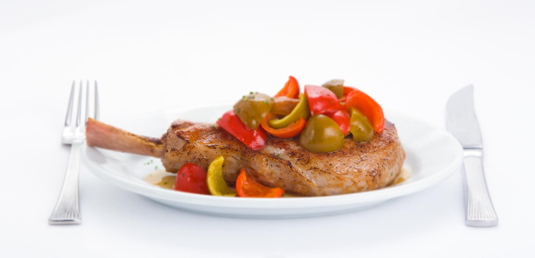 Food Photography | Ruths Chris Lamb Chop & Peppers