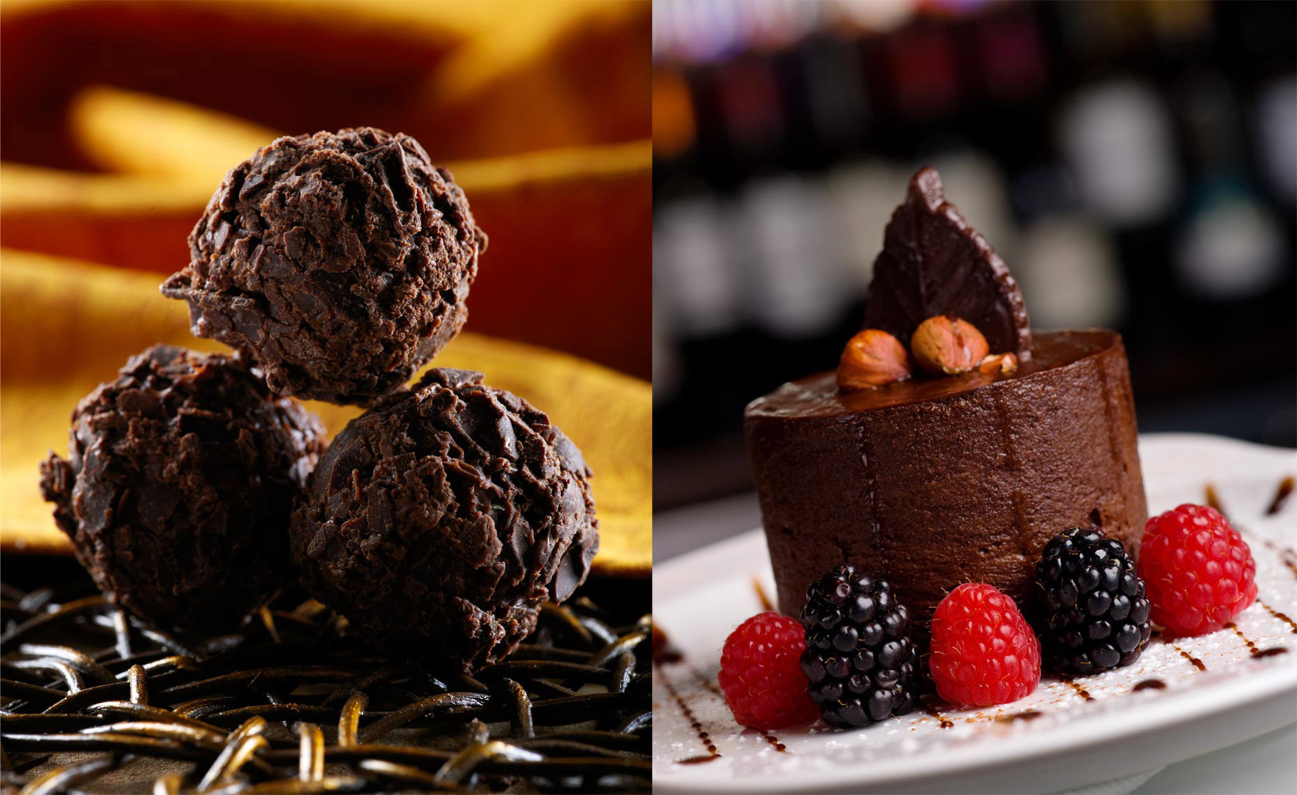 Dessert Photography | Chocolate Rum Balls & Dessert with Berriesjpg
