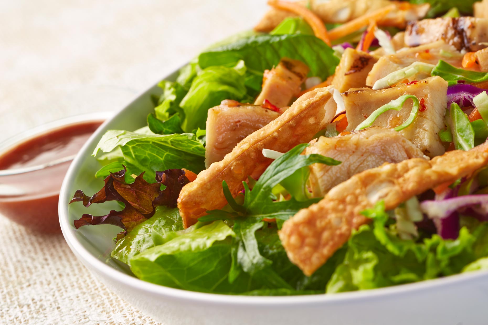 Food Photography Chicken Wonton Salad