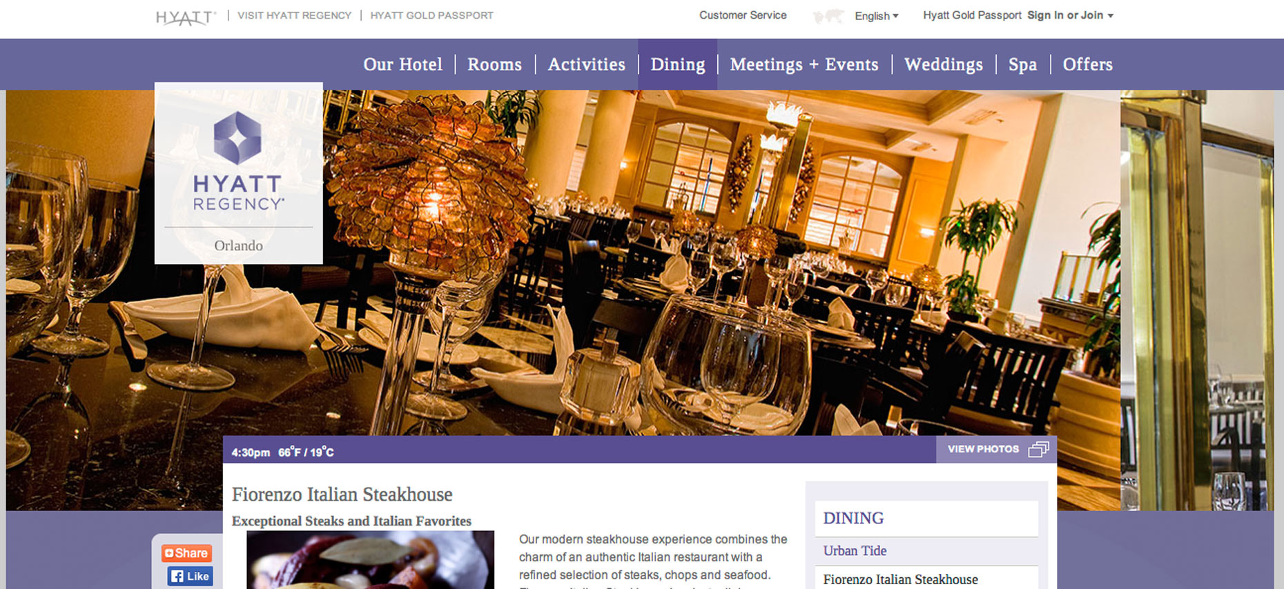 Fiorenzo Italian Steak House | Hyatt Regency Hotel Orlando