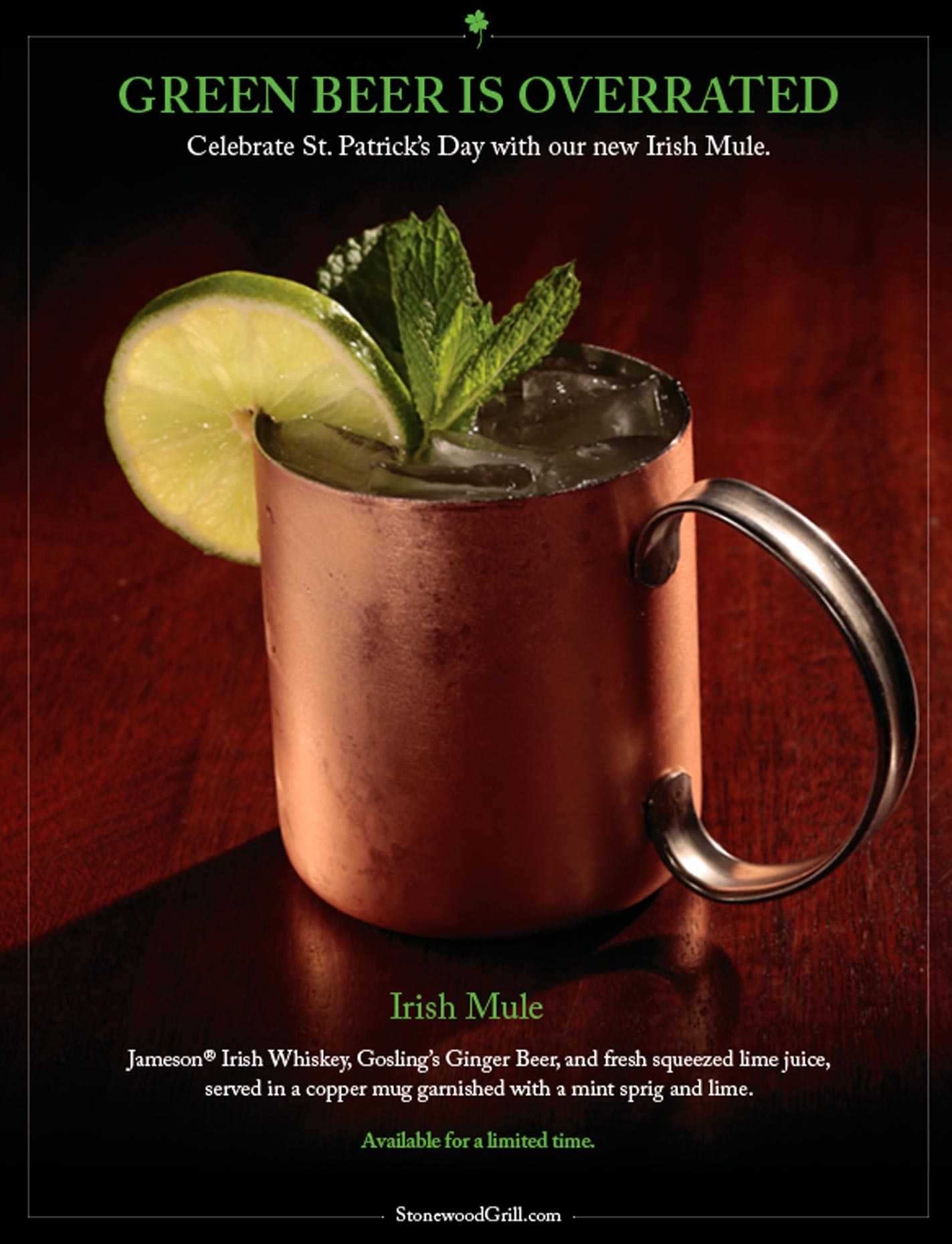 Beverage Photography | Irish Mule Cocktail Stonewood Restaurant