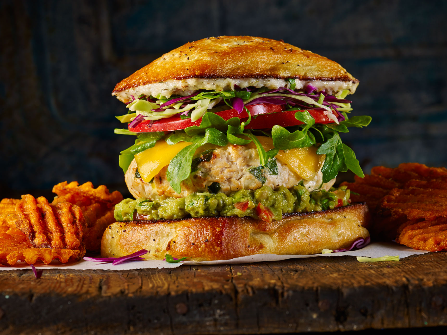 Food Photography | Chicken Sandwich with Guacamole 